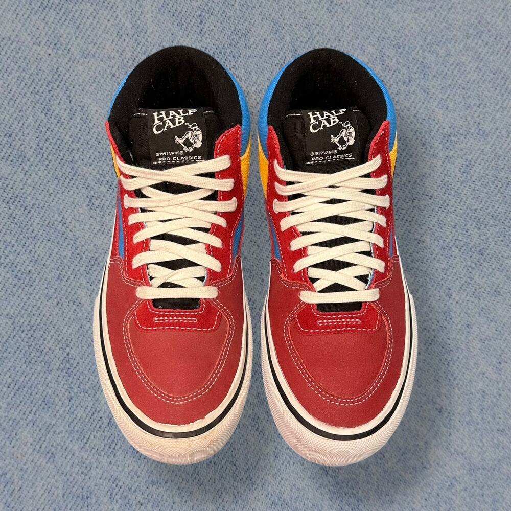 Vans Half Cab Pro Red Multi-Color Skateboarding Shoes, Men Size 9 - Picture 3 of 7